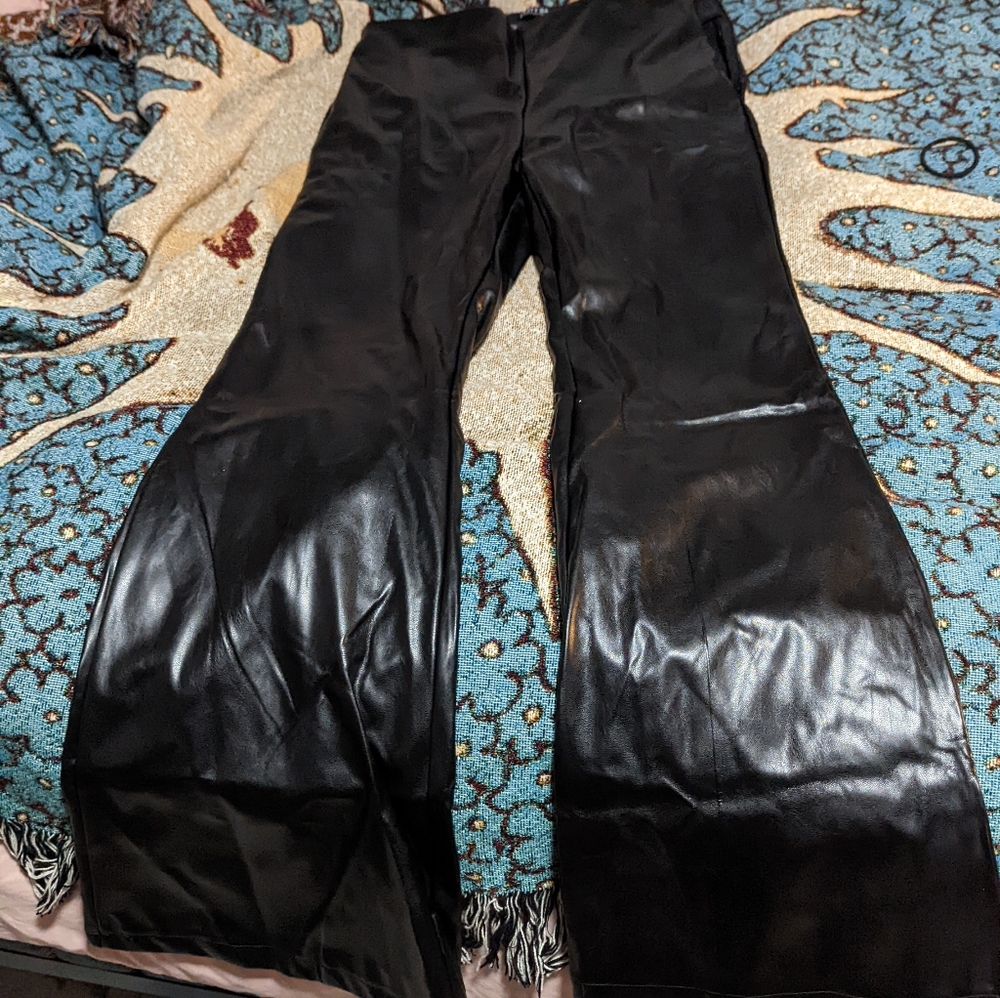 Nasty Gal Faux Leather Flare Pants